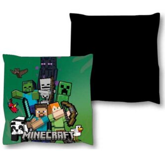 Dětský plyšový polštářek MINECRAFT zeleno-černý 38x38