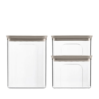 Sada 3 obdélníkových dóz Tosca, transparetní/světle šedé