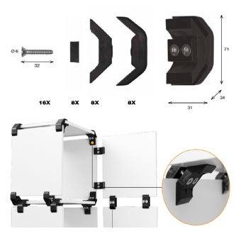 Nábytková spojka 90 - sada 8ks