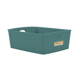 Košík Elegance L, 36x29x13cm, vysoký, zelenošedý