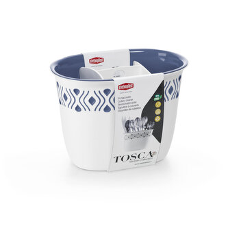 Odkapávač na příbory Tosca bílý/modrý