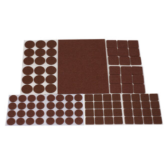 Filcové samolepicí podložky, sada 101ks, barva hnědá ASIST 99-9005