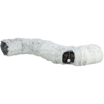 HARVEY plyšový hrací tunel / donut, ø 25 cm/160 cm, šedá