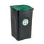 Odpadkový koš na tříděný odpad ECOGREEN 50 l, černý/zelené víko