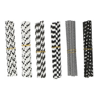 Papírová brčka na pití 200ks mix dekor