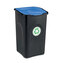Odpadkový koš na tříděný odpad ECOGREEN 50 l, černý/modré víko