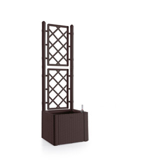 Truhlík samozavlažovací Natural Deluxe 35 l s treláží/mřížkou, hnědý