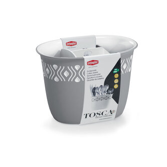 Odkapávač na příbory Tosca bílý/šedý