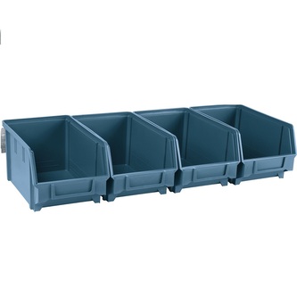 Sada 4 pracovních úložných boxů 146x237x124mm s lištou na zavešení