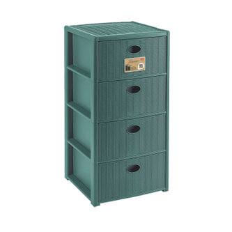 Úložný plastový regál z recyklovaného plastu, 4 zásuvky