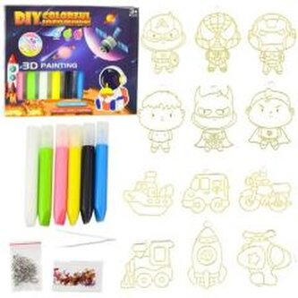 Zestaw kreatywny breloki witrażowe Kosmos 12szt