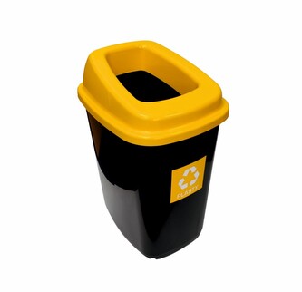 Koš na tříděný odpad plast 28 l hranatý ŽLUTÝ