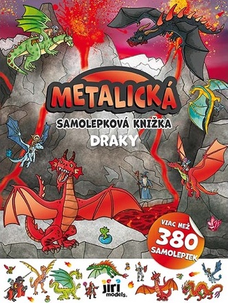 Metalická samolepková knižka - Draky