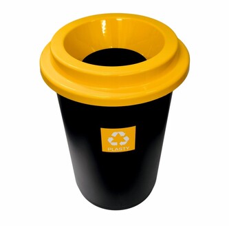 Koš na tříděný odpad plast 50 l kulatý ŽLUTÝ
