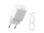 Baseus Palm Fast Nabíječka USB-C 20W + Datový Kabel USB-C/USB-C 1m White