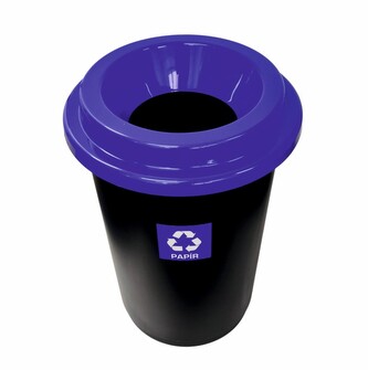 Koš na tříděný odpad plast 50 l kulatý MODRÝ