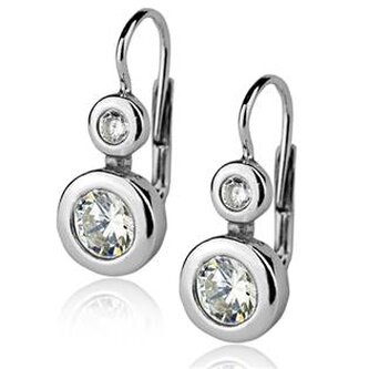 ZB3793 Stříbrné náušnice se zirkony