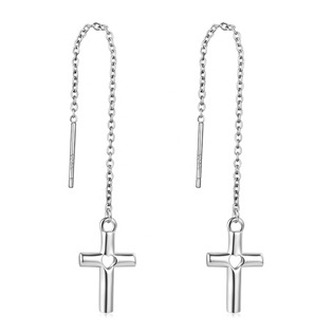 ZB83505 Stříbrné provlékací křížky - srdce