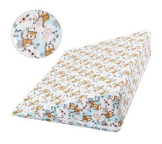 Klínový podhlavník - Hnědá,Modrá,Bílá - 80x50x20 cm