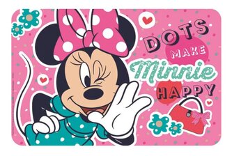 Dětská jídelní podložka MINNIE tečky růžová 43x28