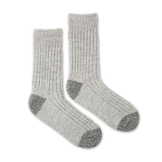 Vlněné ponožky Vlnáč Melír žebro šedé base_color S (35-38)