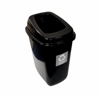 Koš na tříděný odpad plast 28 l hranatý ČERNÝ
