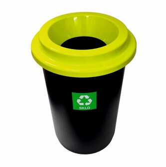 Koš na tříděný odpad plast 50 l kulatý ZELENÝ