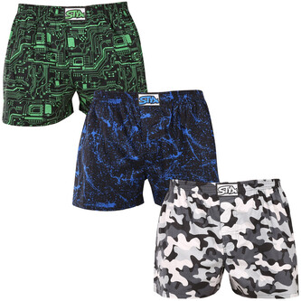 3PACK pánské trenky Styx art klasická guma nadrozměr vícebarevné (3E19234) 4XL