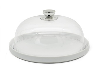Podnos servírovací s víkem porcelán/sklo ¤25cm  BELLA