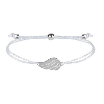 Šňůrkový náramek s andělským křídlem bílá/ocelová Troli
