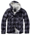 Bunda Brandit Lumberjacket Hooded - šedá-černá, L