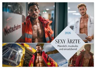 SEXY ÄRZTE - Männlich, muskulös und einsatzbereit (Wandkalender 2026 DIN A3 quer), CALVENDO Monatskalender
