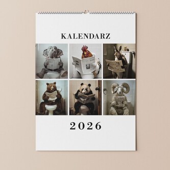 Kalendarz 2026 Zwierzęta na siedząco kolor