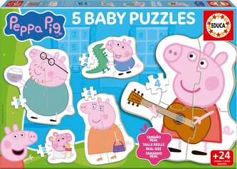 EDUCA Baby puzzle Prasátko Peppa 5v1 II (2-5 dílků)