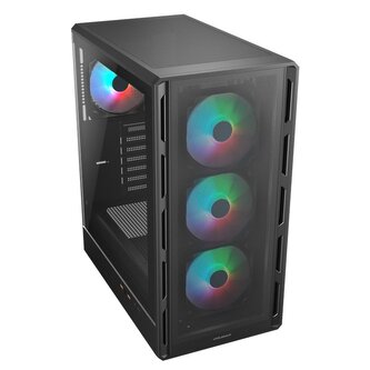 COUGAR PC skříň AIRFACE PURE RGB Black Mid Tower Mesh Front Panel 3 x 120mm ARGB Fan, Rear Panel 1x 120mm ARGB Fan