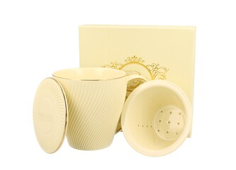 DUO PORCELAIN ECRU Hrnek se sítkem ICE CREAM 948612