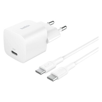 Belkin BOOST CHARGE™ 25W USB-C Power Delivery PPS nabíječka, 1m USB-C/USB-C kabel bílá