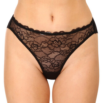 Dámské kalhotky Gina černé s krajkou (16102) M