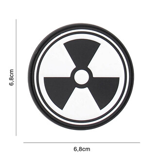 Gumová nášivka Fostex Nuclear symbol - bílá-černá
