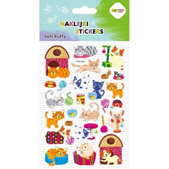 Naklejki 3D SOFT PUFFY - Cat World, 110X205 mm, Happy Color
