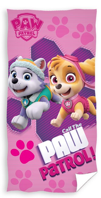 Carbotex Froté osuška 70x140cm Tlapková Patrola - růžová; růžová; 100 % bavlna