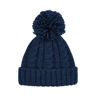 Kulich s bambulí Beechfield Cable Knit Melange - navy