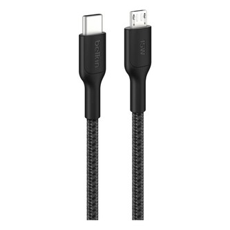 Belkin BOOST CHARGE™ PRO USB-C/microUSB odolný kabel, 1m černý