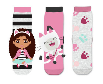 3PACK dětské ponožky Gabby's Dollhouse vícebarevné (41284/black) 31/34