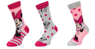 3PACK dětské ponožky Minnie vícebarevné (39717/pink) 23/26
