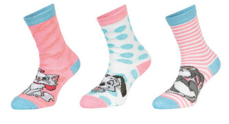 3PACK dětské ponožky Disney Animals vícebarevné (39132/pink) 31/34