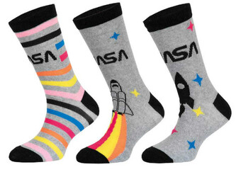 3PACK dětské ponožky NASA vícebarevné (39270/grey) 31/34