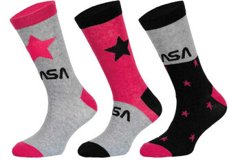 3PACK dětské ponožky NASA vícebarevné (39270/red) 31/34
