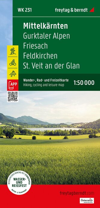 Mittelkärnten, Wander-, Rad- und Freizeitkarte 1:50.000, freytag & berndt, WK 231