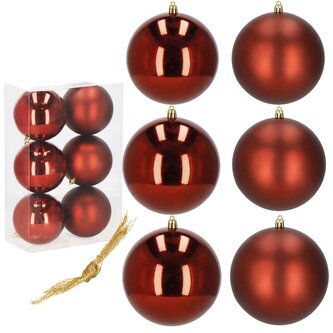 Vánoční baňky červené - 10cm sada 6ks, vánoční ozdoby